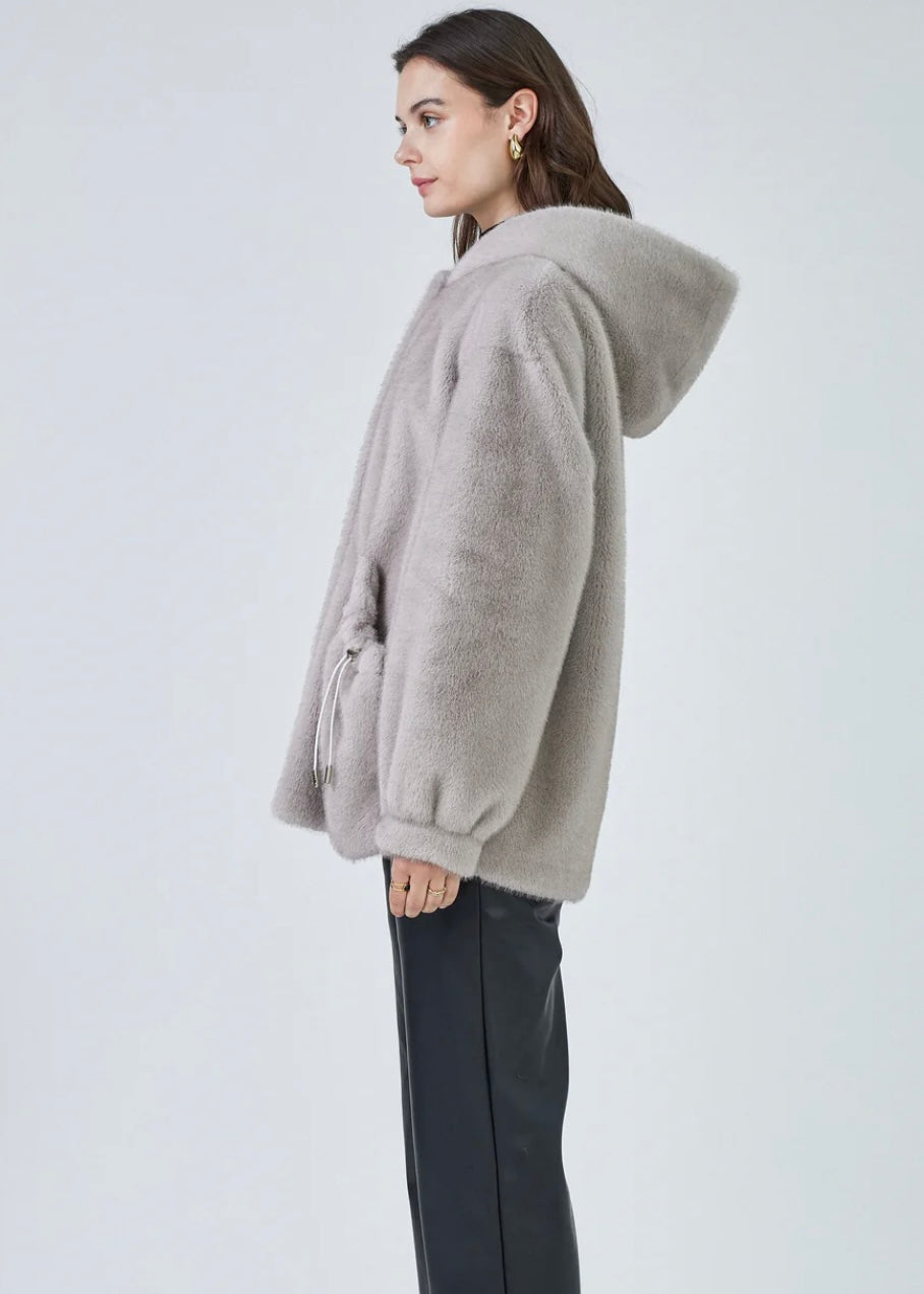Faux Fur coat Selena grey