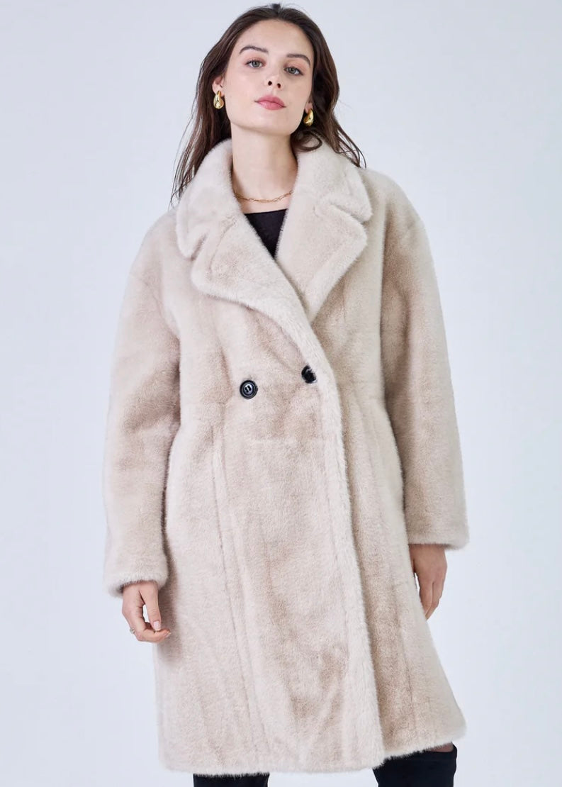 FAUX FUR COAT BEIGE MAX
