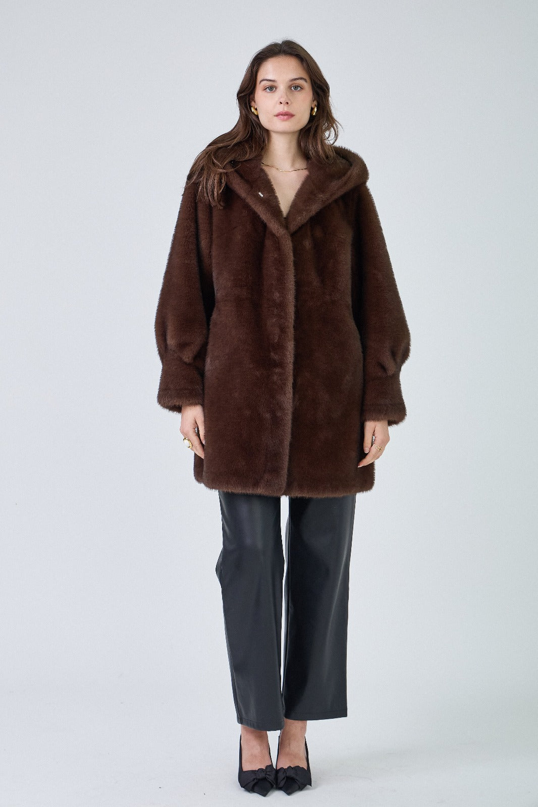 Faux Fur coat Lisa brown