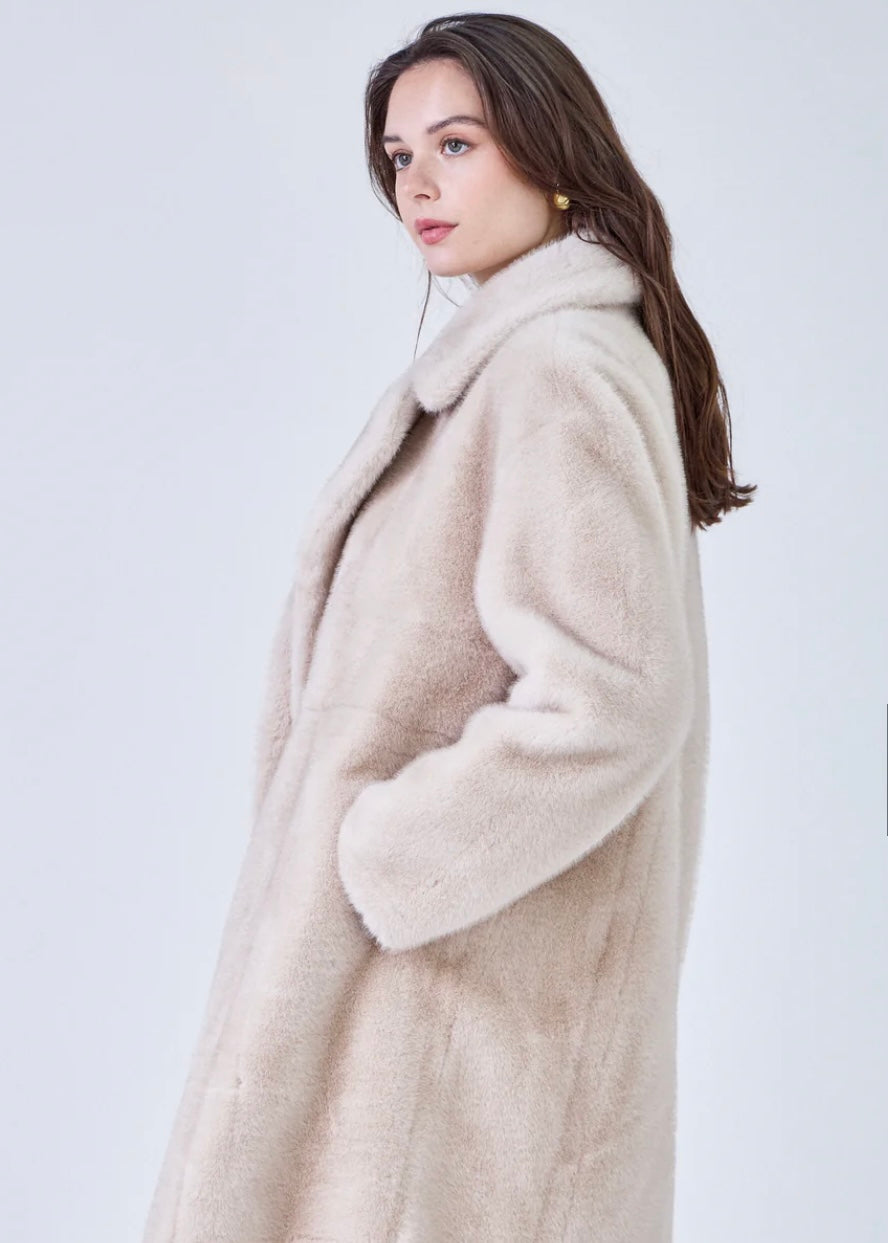 FAUX FUR COAT BEIGE MAX