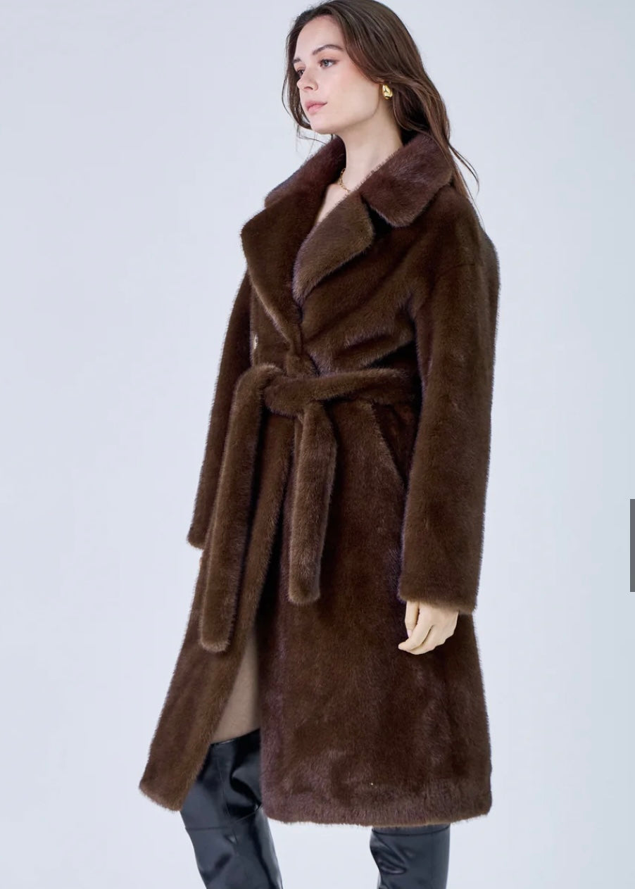FAUX FUR COAT brown harmony