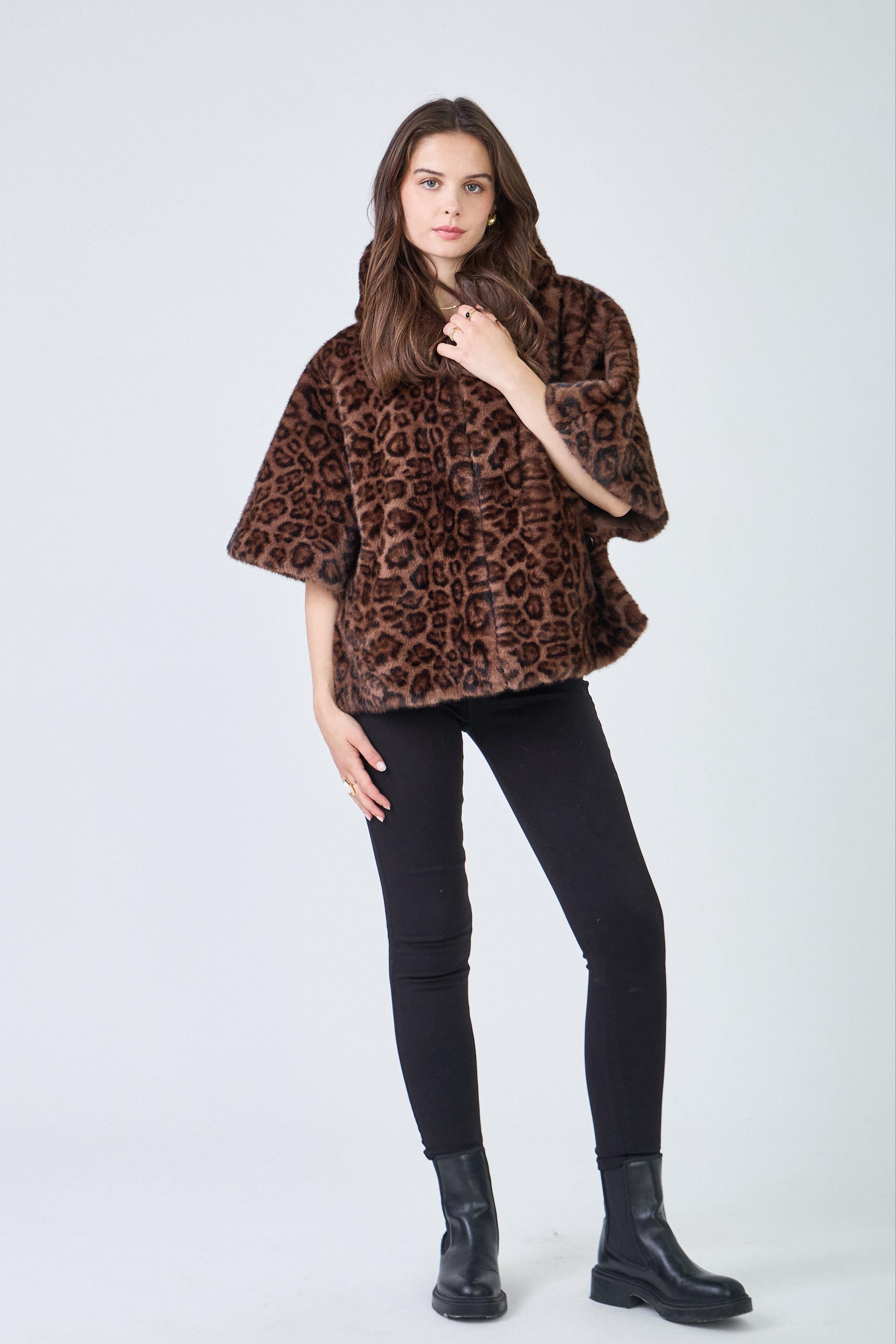 ALIZEE faux fur cape