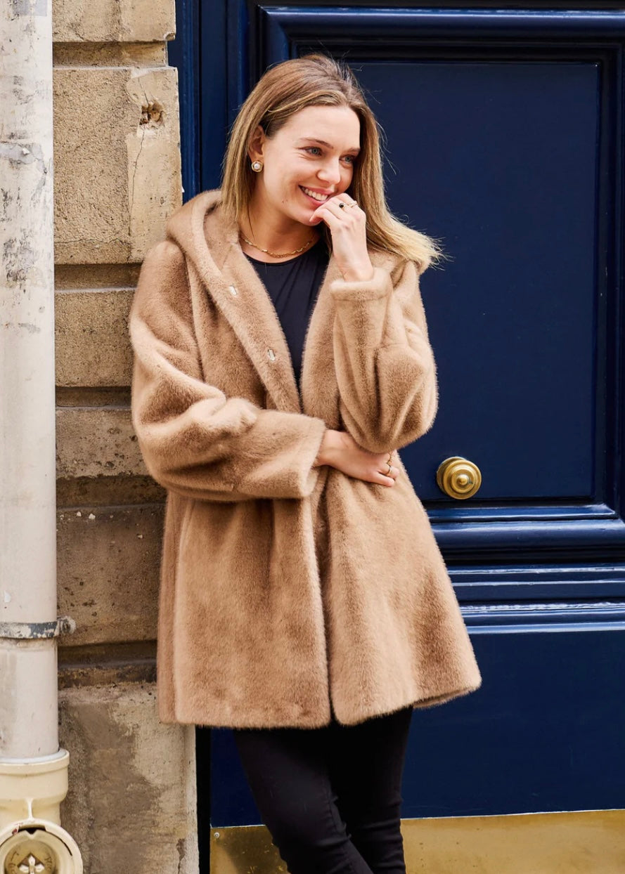 FAUX FUR PARKA CAMEL LISA