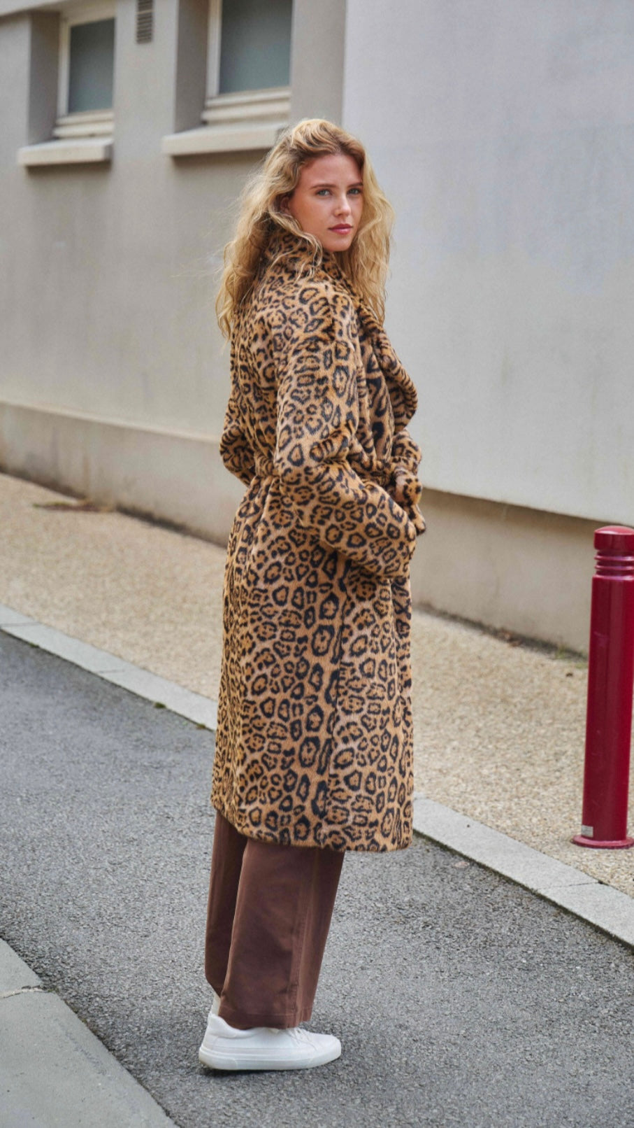 Faux Fur panther coat