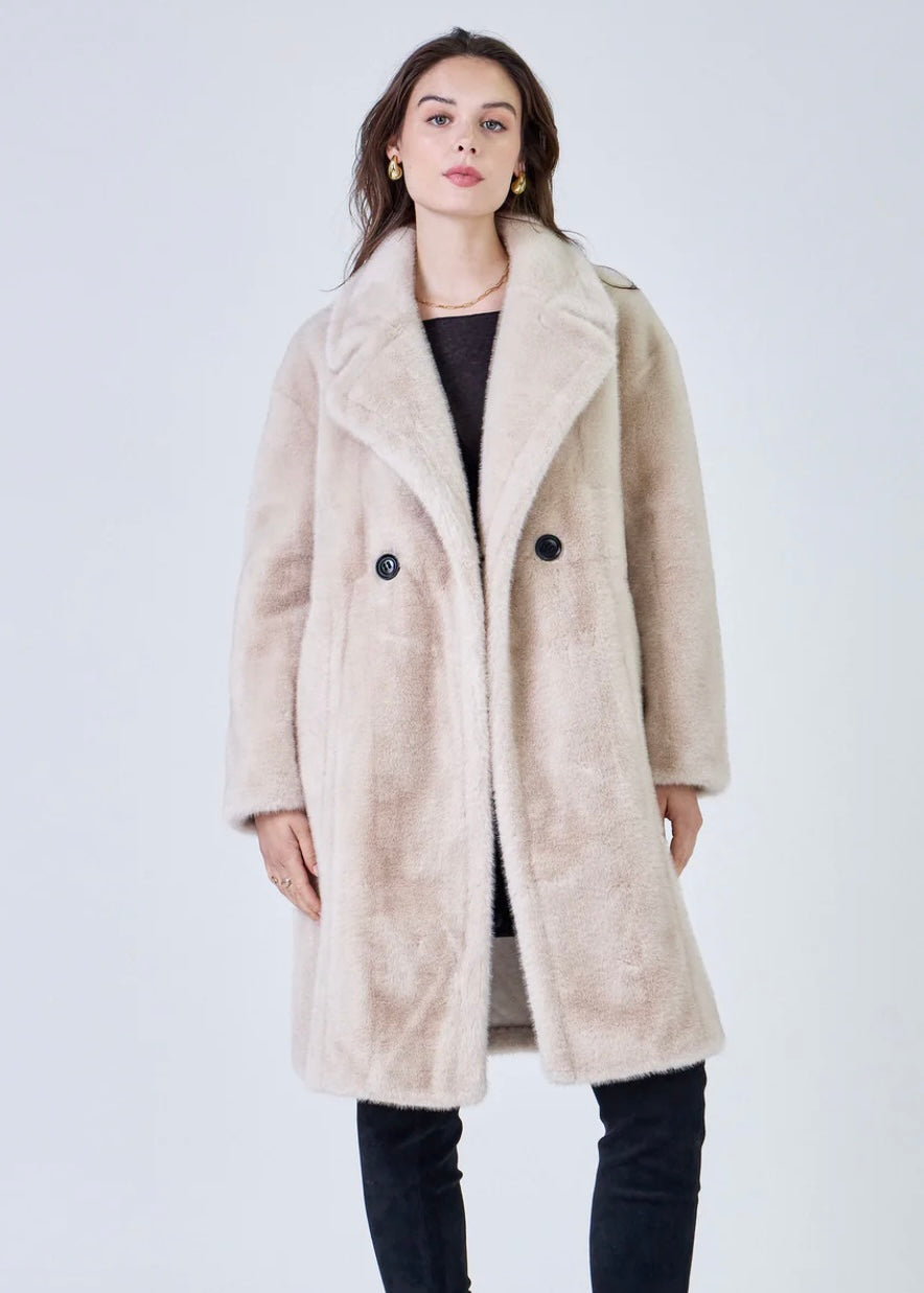 FAUX FUR COAT BEIGE MAX