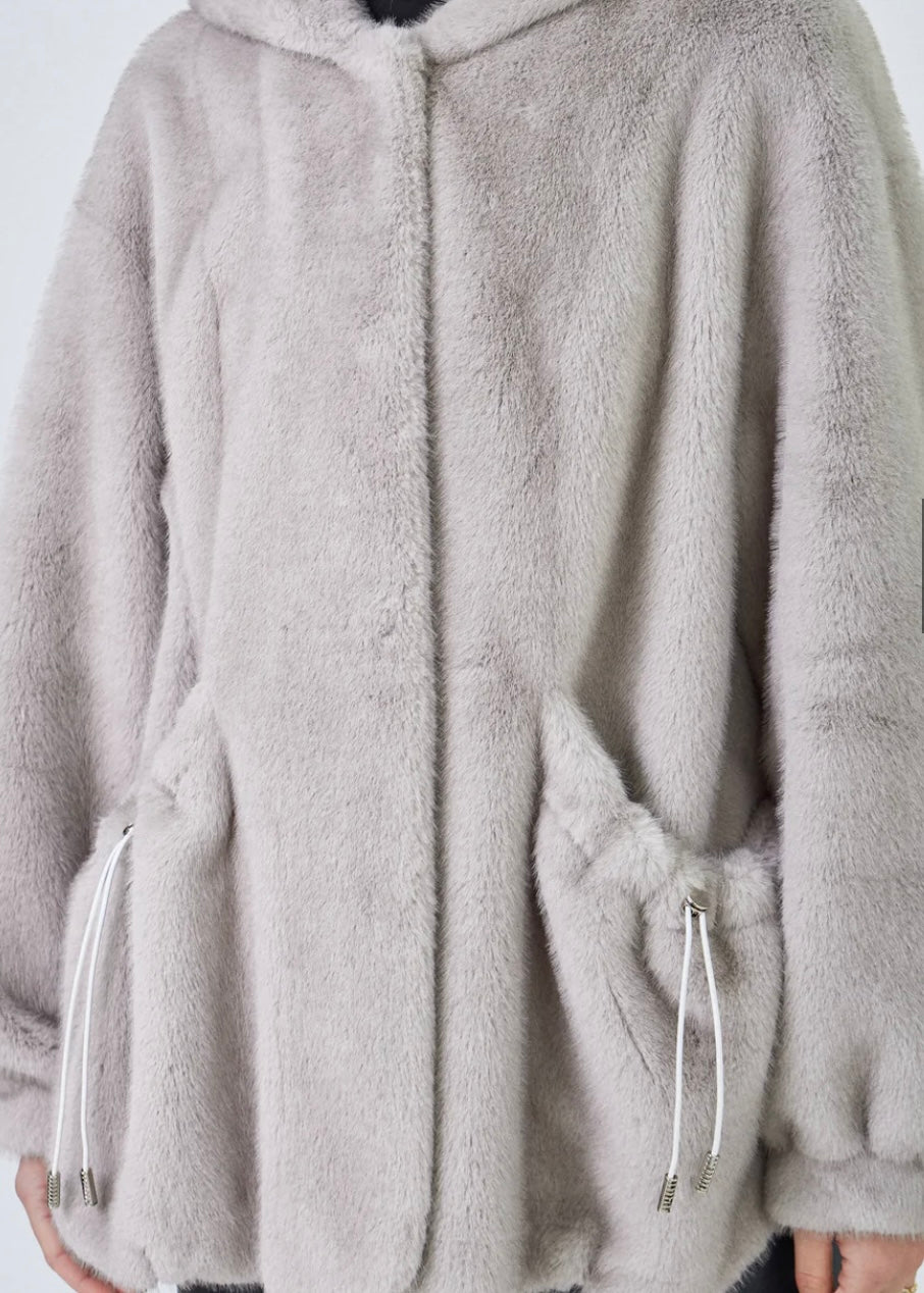 Faux Fur coat Selena grey