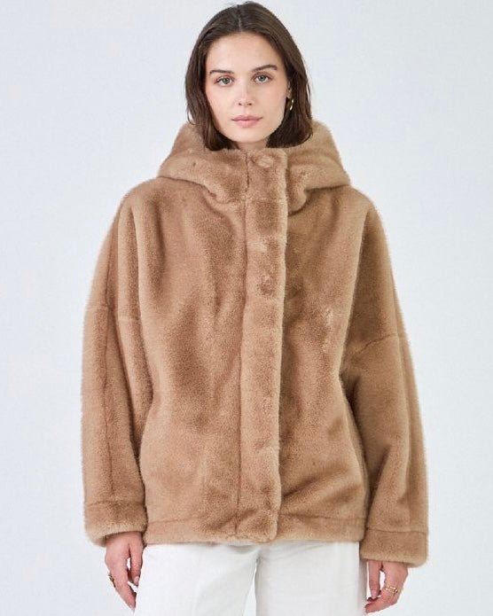 Faux Fur coat camel Scarlett