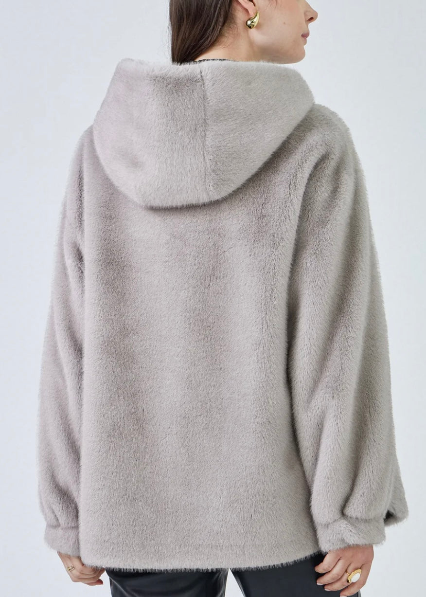 Faux Fur coat Selena grey