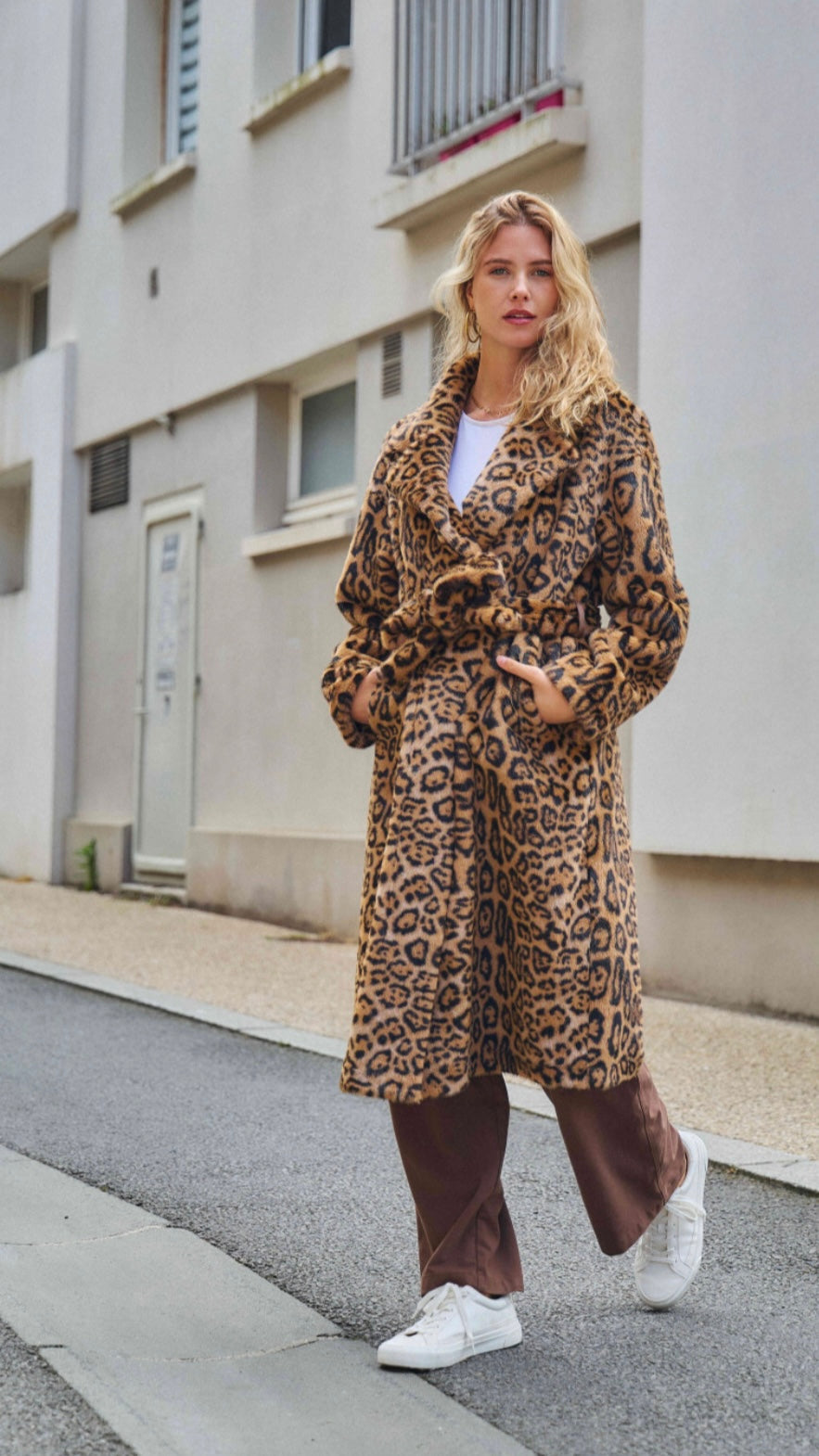 Faux Fur panther coat