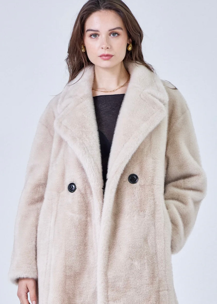 FAUX FUR COAT BEIGE MAX