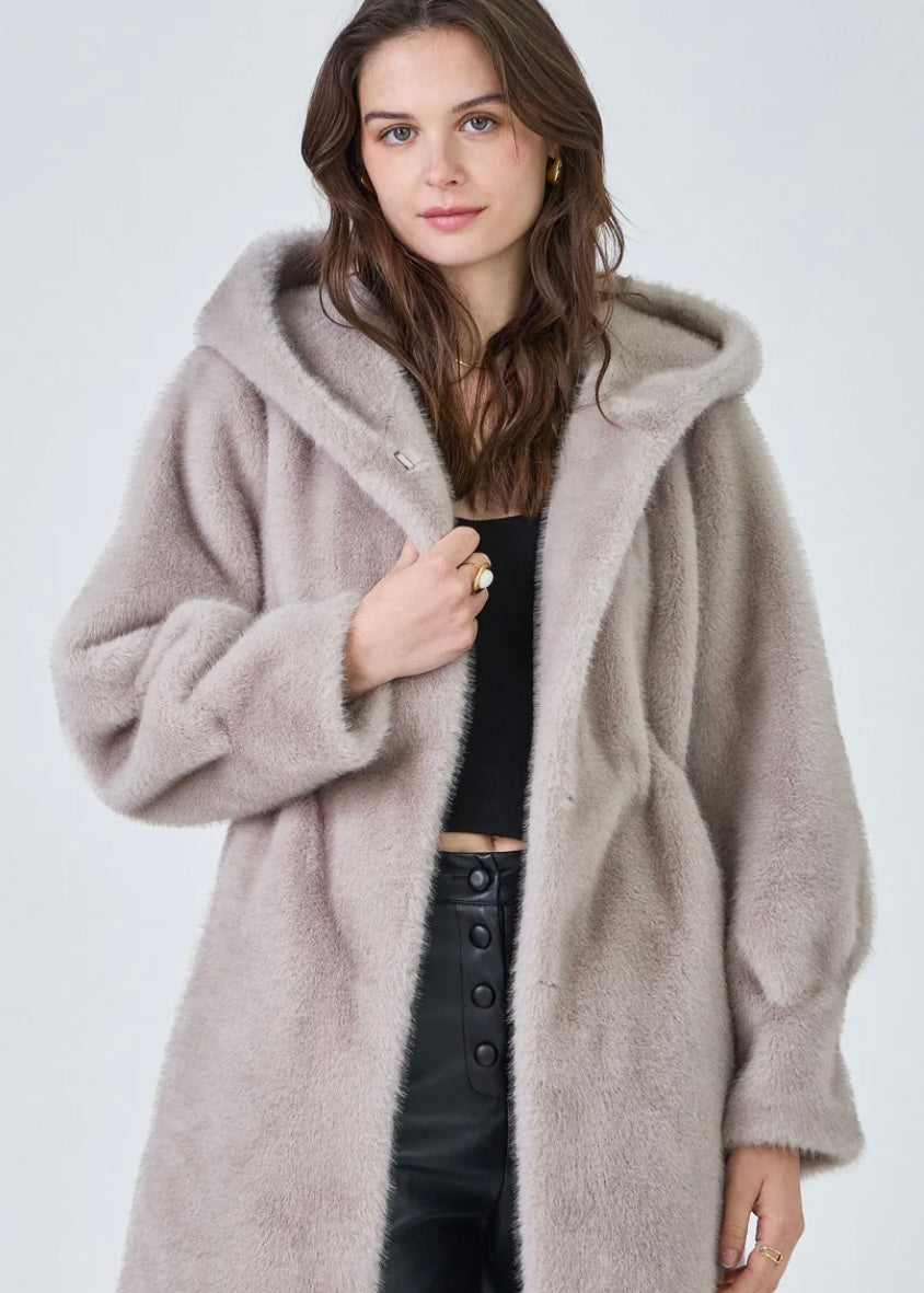 FAUX FUR PARKA GREY LISA