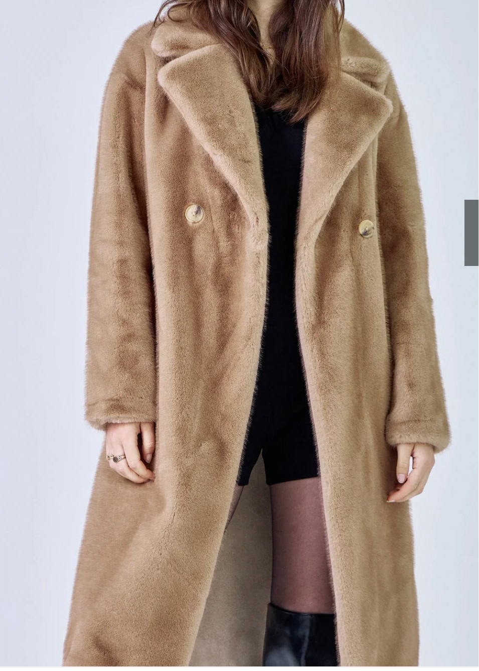 faux fur coat Harmony camel
