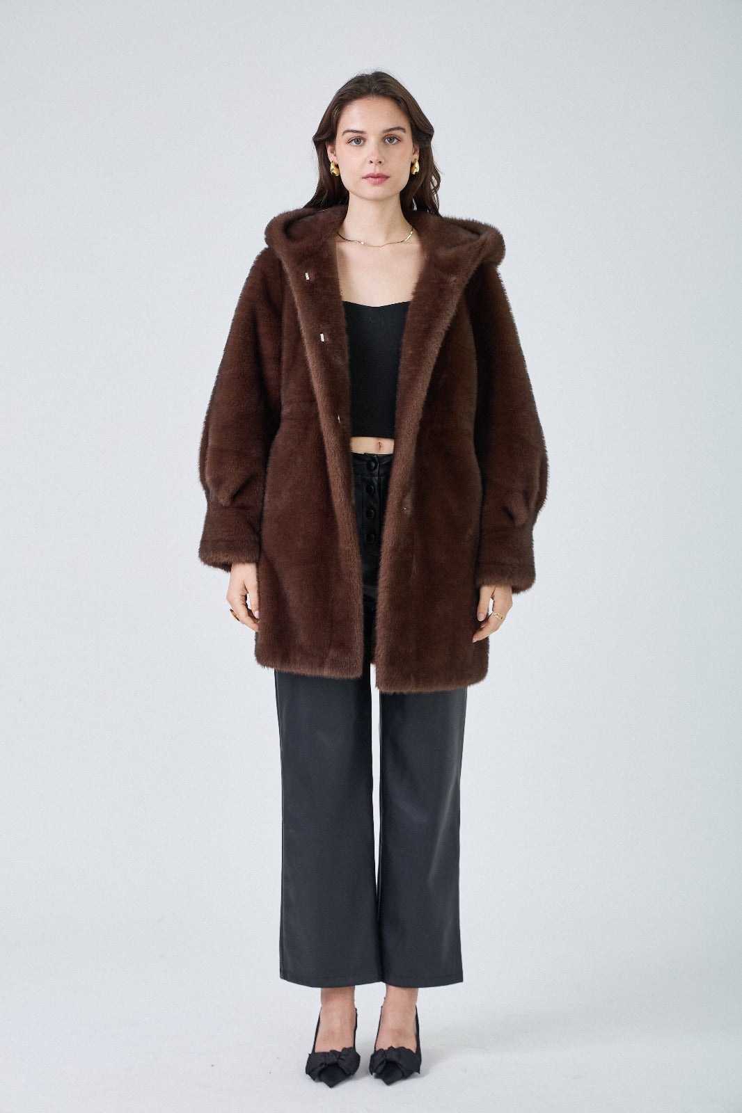 Faux Fur coat Lisa brown
