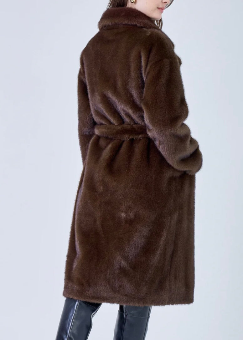 FAUX FUR COAT brown harmony