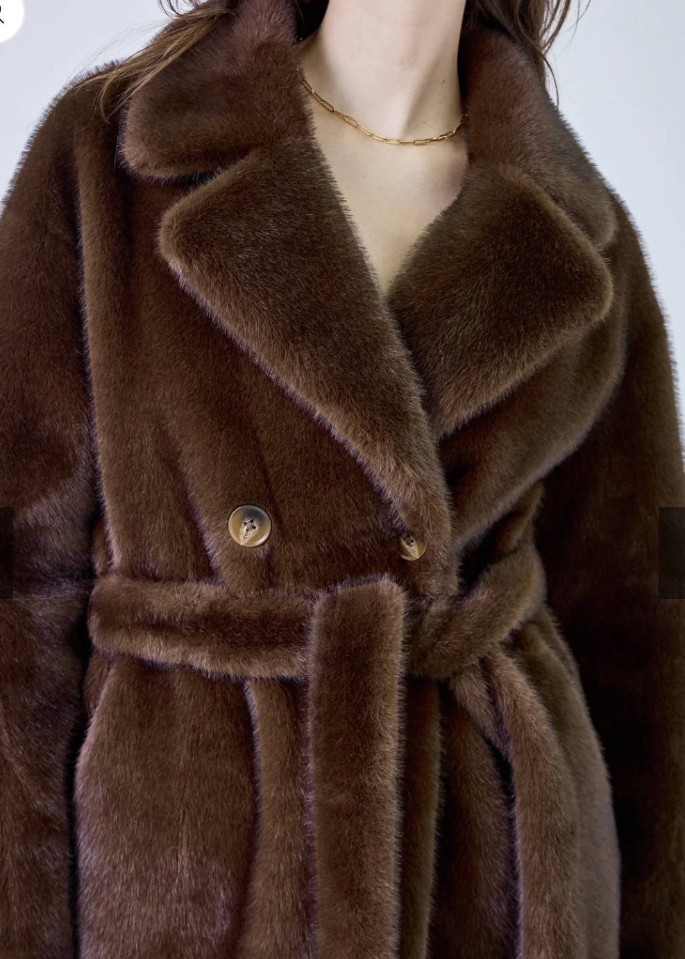 FAUX FUR COAT brown harmony