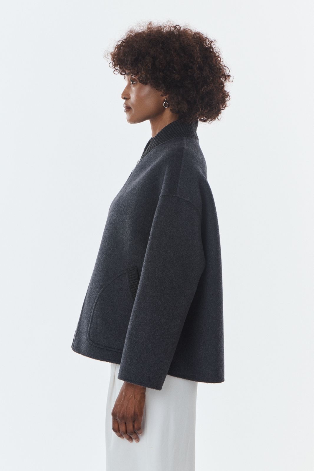 Jas Leo grey wol cashmere - Afbeelding 4