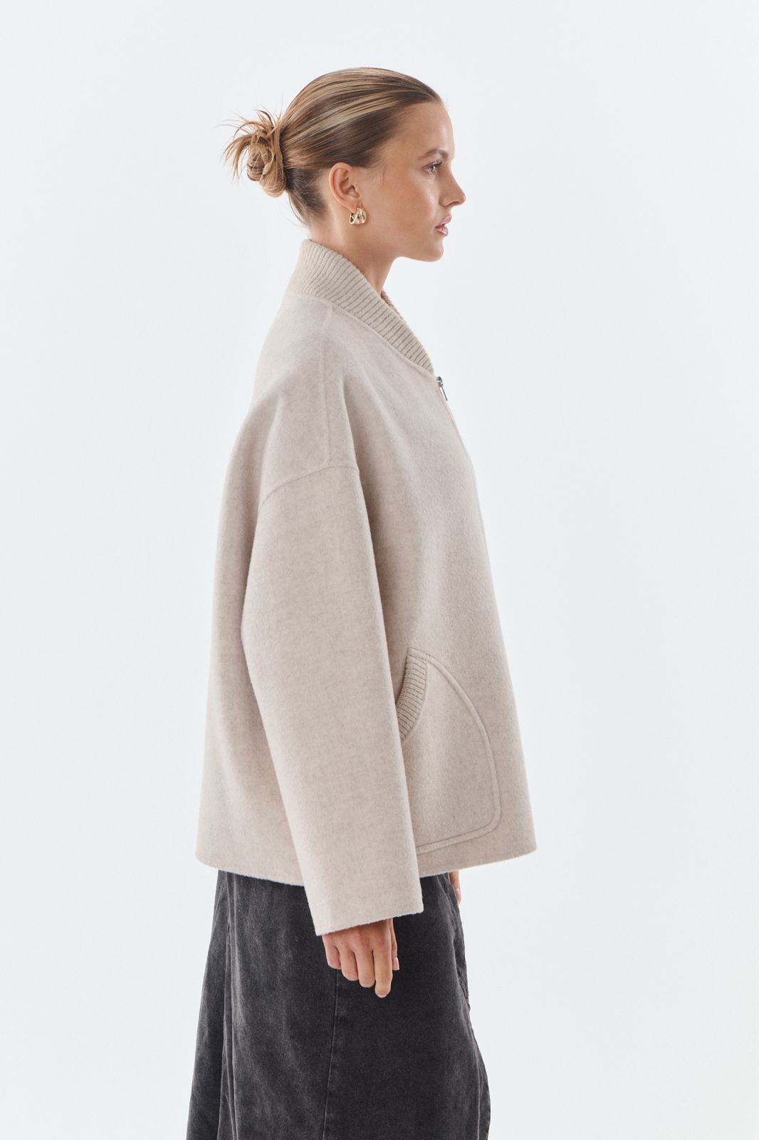Jas Leo beige wol cashmere - Afbeelding 3