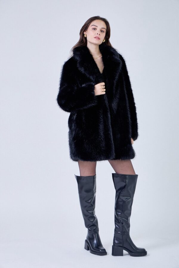 faux fur coat black Anastasi