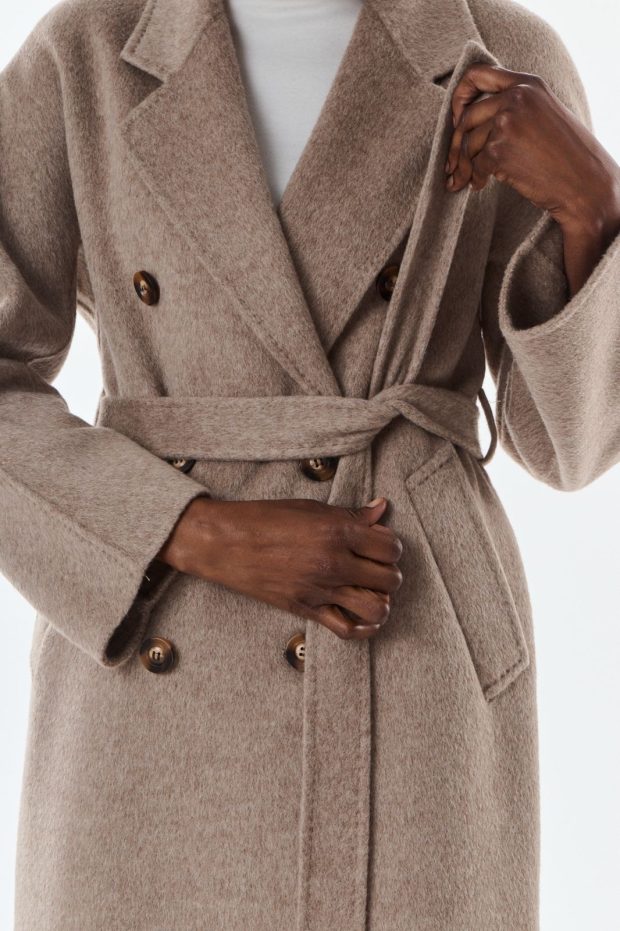 Jas Olive taupe wool cashmere