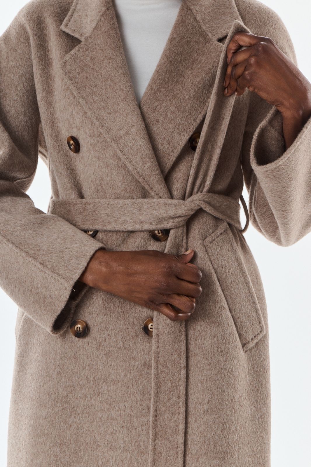 Jas Olive taupe wool cashmere