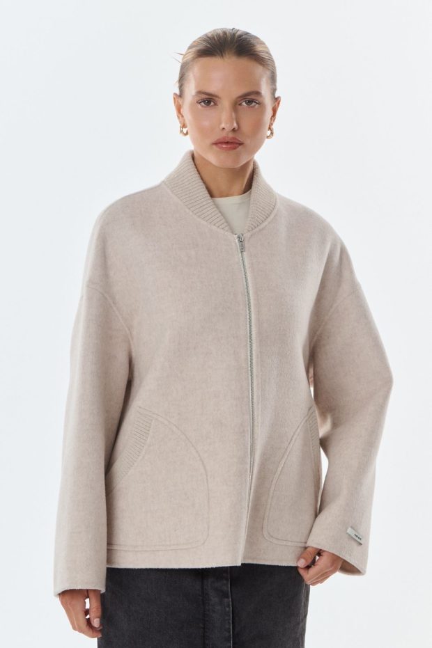 Jas Leo beige wol cashmere