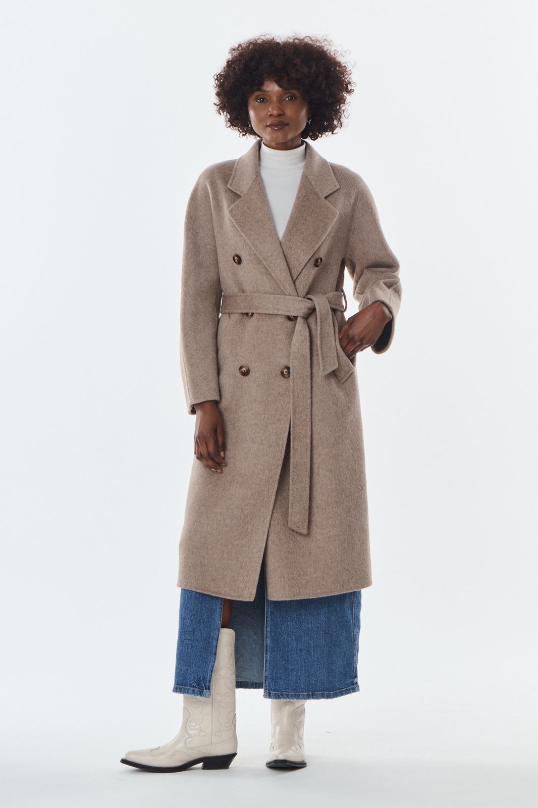 Jas Olive wool cashmere - Afbeelding 2