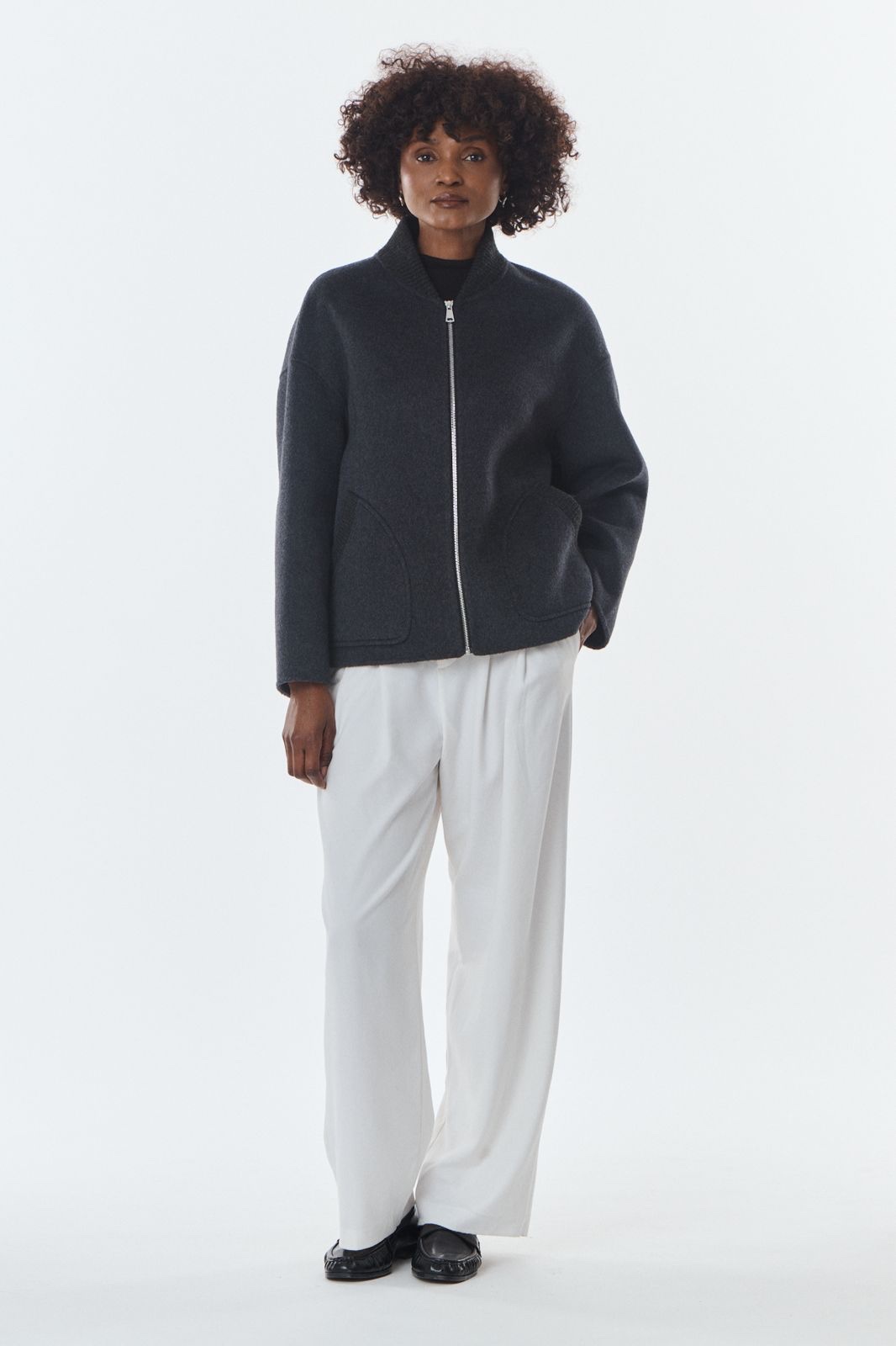 Jas Leo grey wol cashmere - Afbeelding 3
