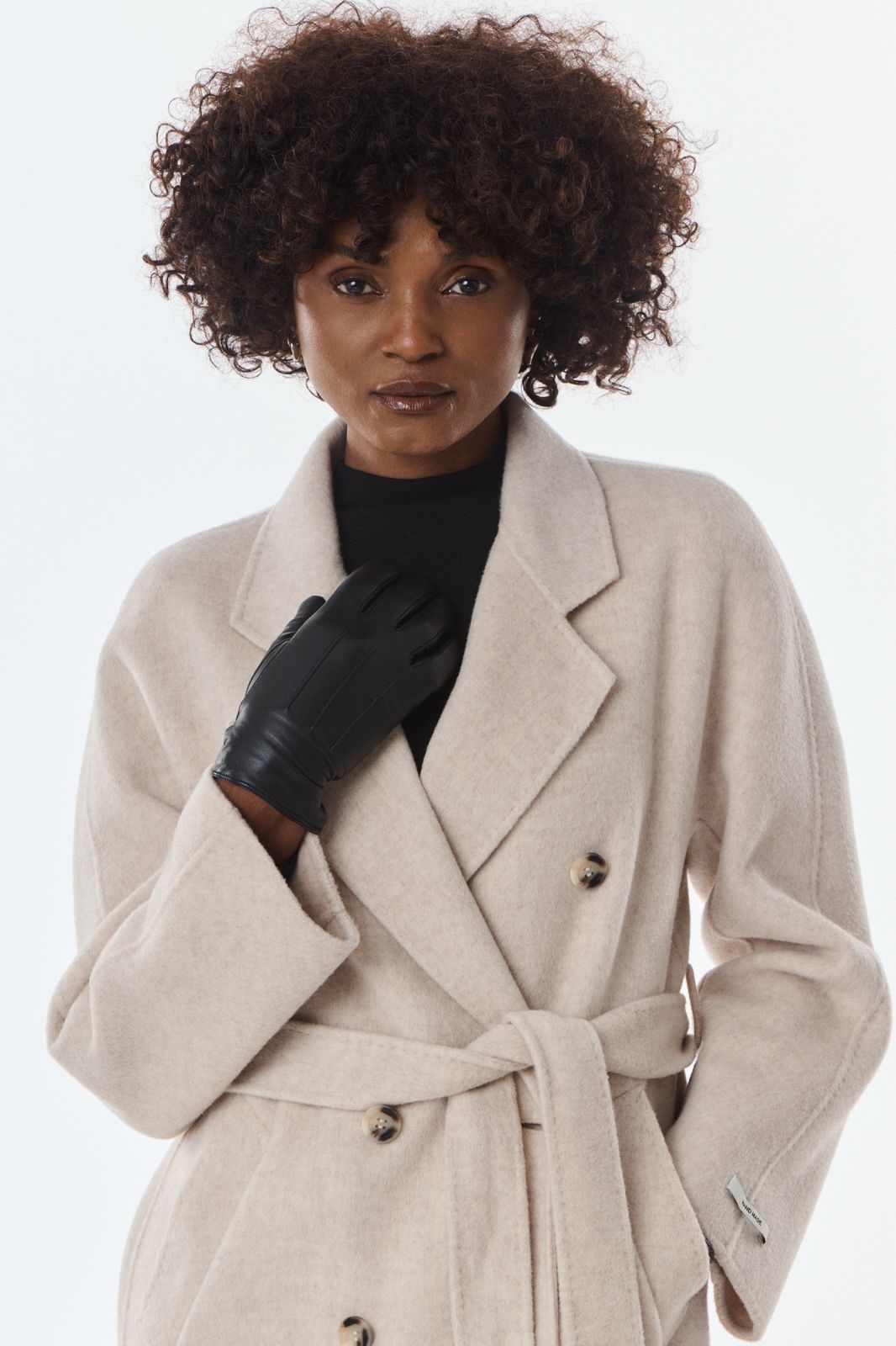 Jas Olive beige wool cashmere