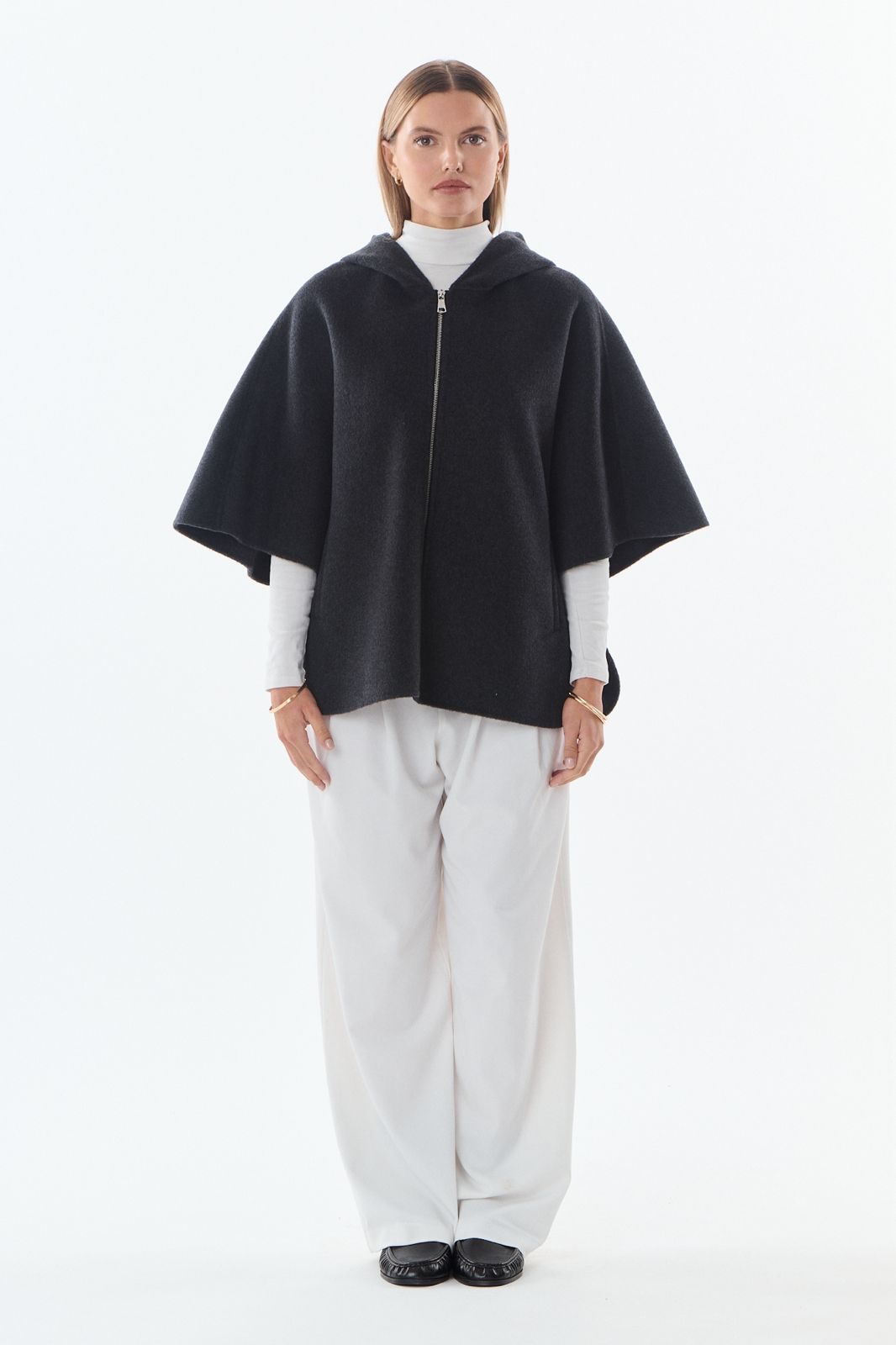 Cape Jordane grey wol cashmere - Afbeelding 3
