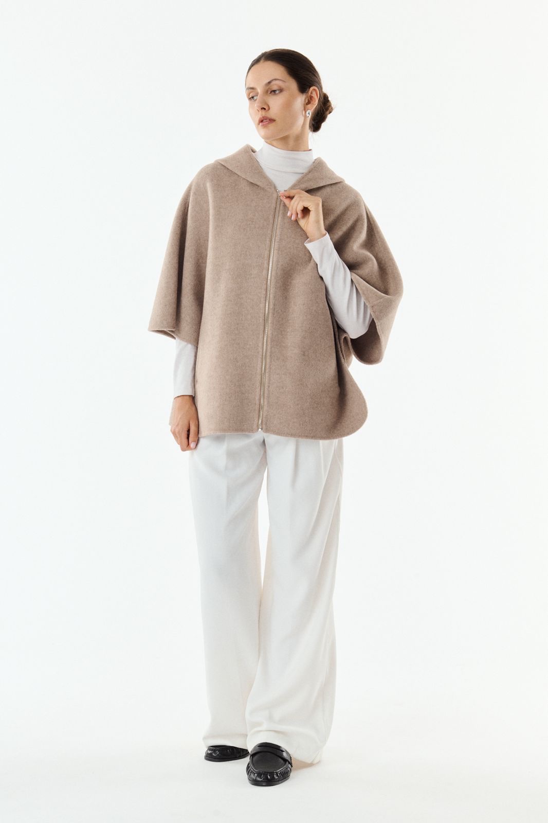 Cape Jordane taupe wol cashmere - Afbeelding 2