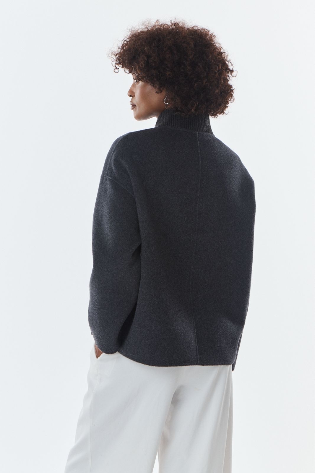 Jas Leo grey wol cashmere - Afbeelding 5