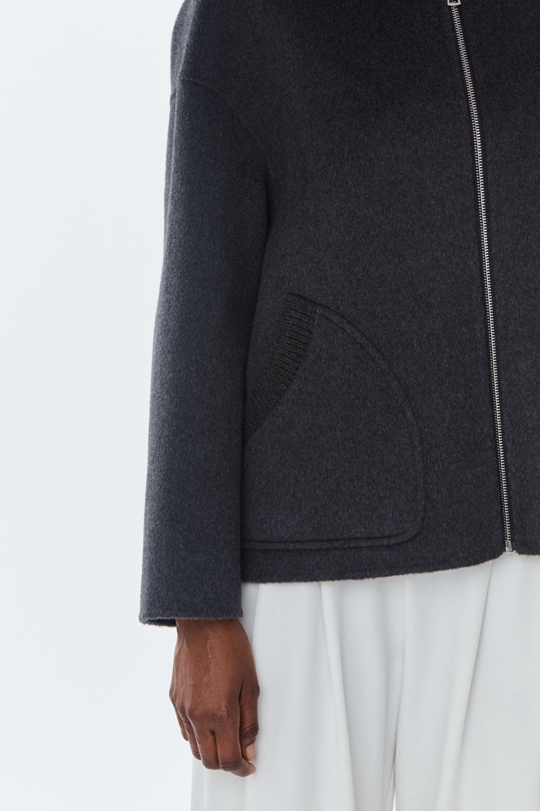 Jas Leo grey wol cashmere - Afbeelding 7