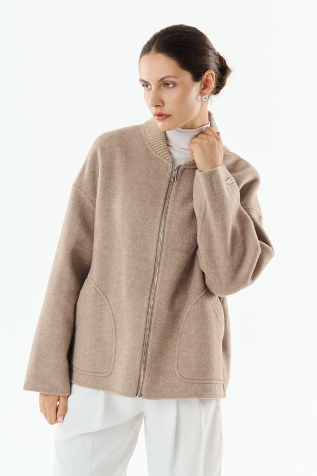 Jas Leo taupe wol cashmere