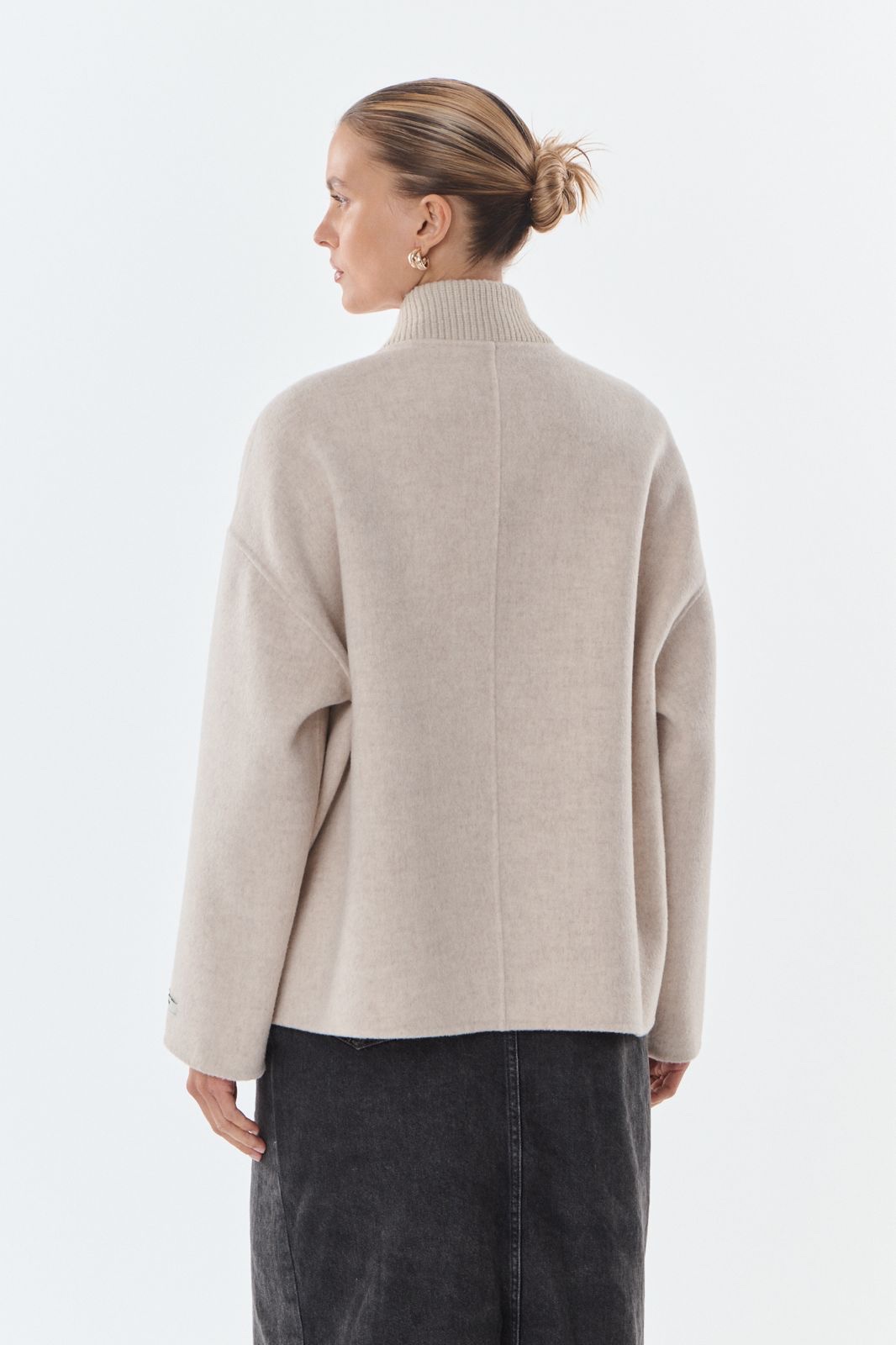 Jas Leo beige wol cashmere - Afbeelding 2