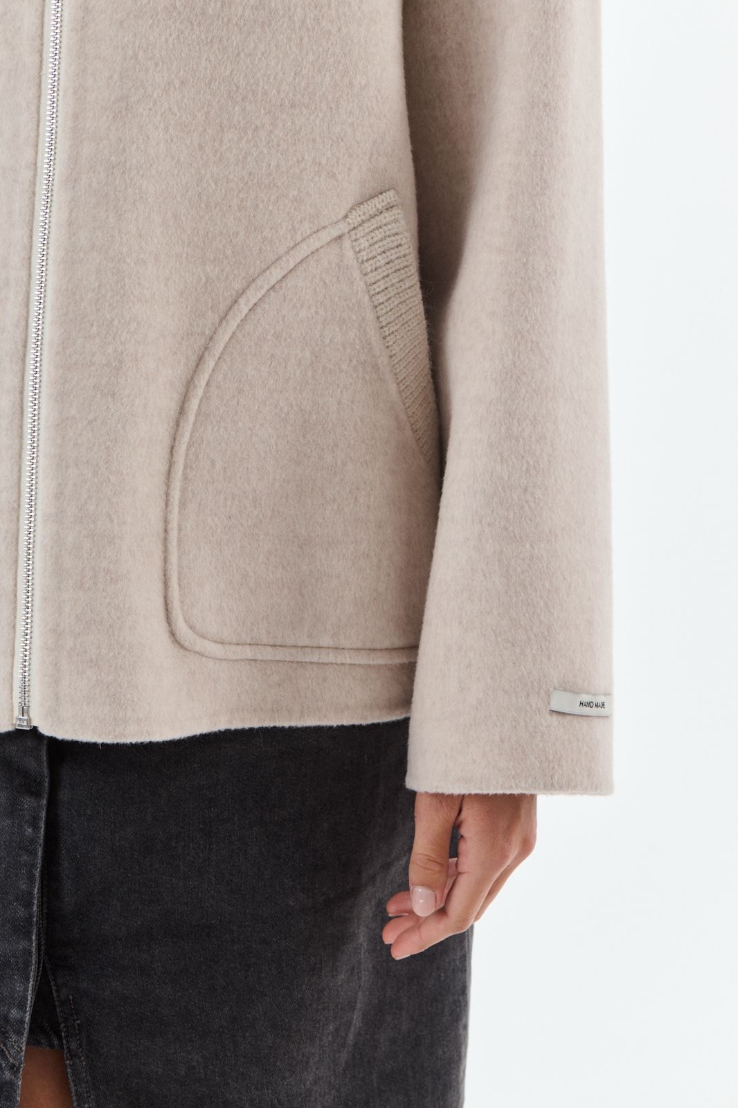 Jas Leo beige wol cashmere - Afbeelding 4