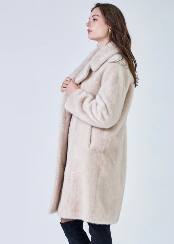 FAUX FUR COAT BEIGE MAX - Afbeelding 4