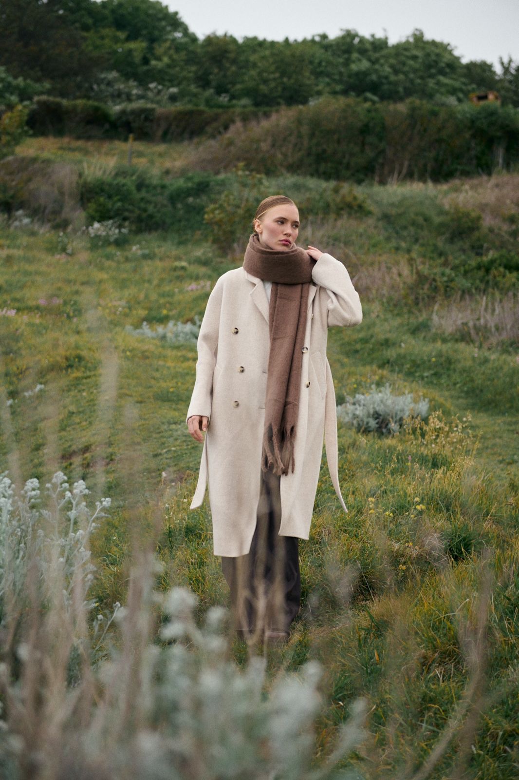 Jas Olive beige wool cashmere - Afbeelding 4