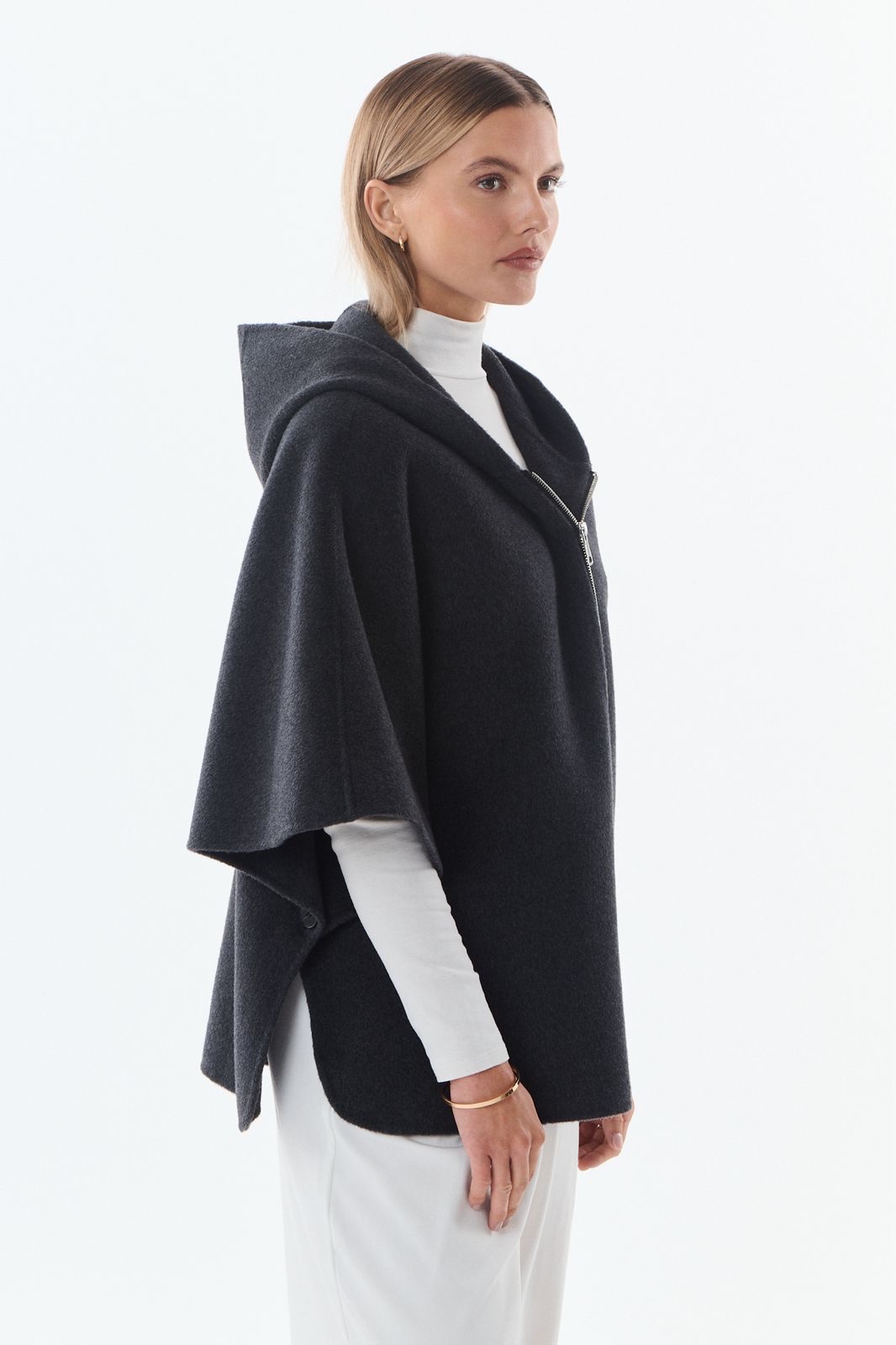 Cape Jordane grey wol cashmere - Afbeelding 2