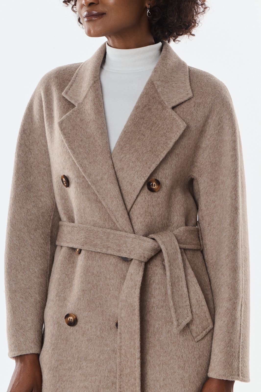 Jas Olive taupe wool cashmere - Afbeelding 2