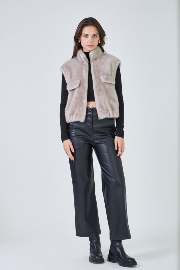 Faux Fur Gilet light grey Gaby