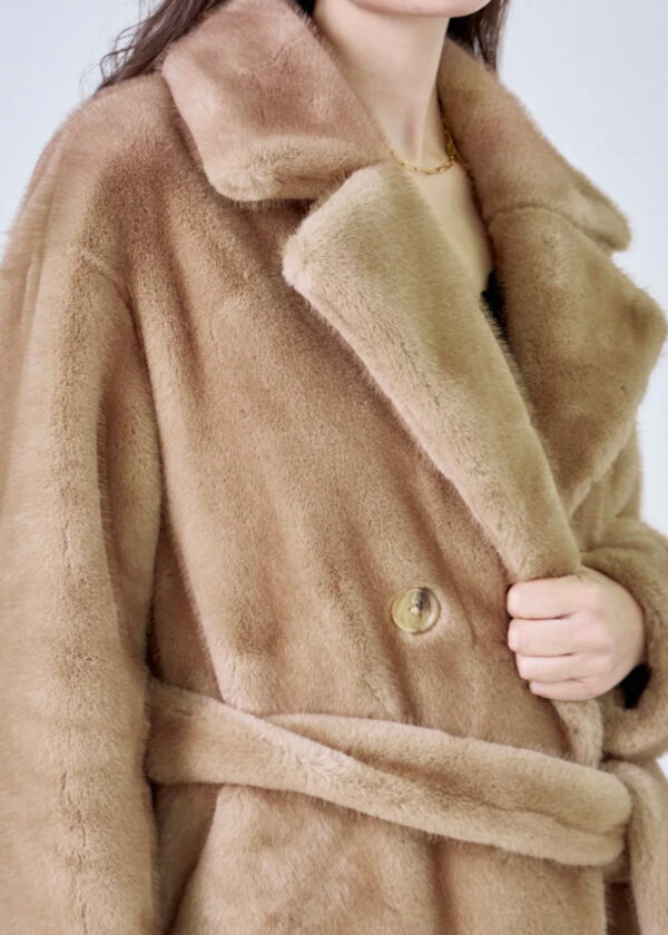 faux fur coat Harmony camel - Afbeelding 2