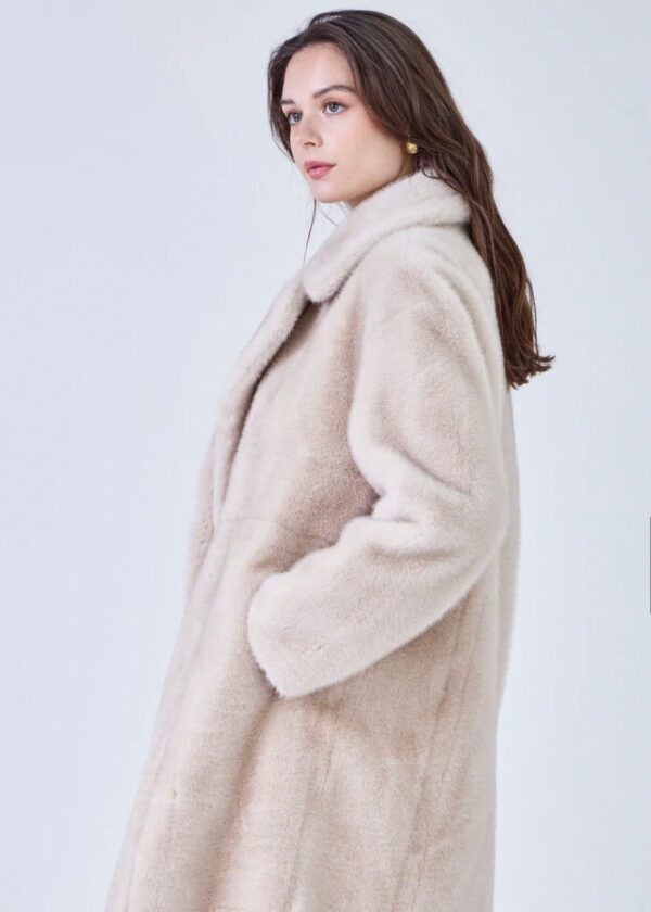 FAUX FUR COAT BEIGE MAX - Afbeelding 5