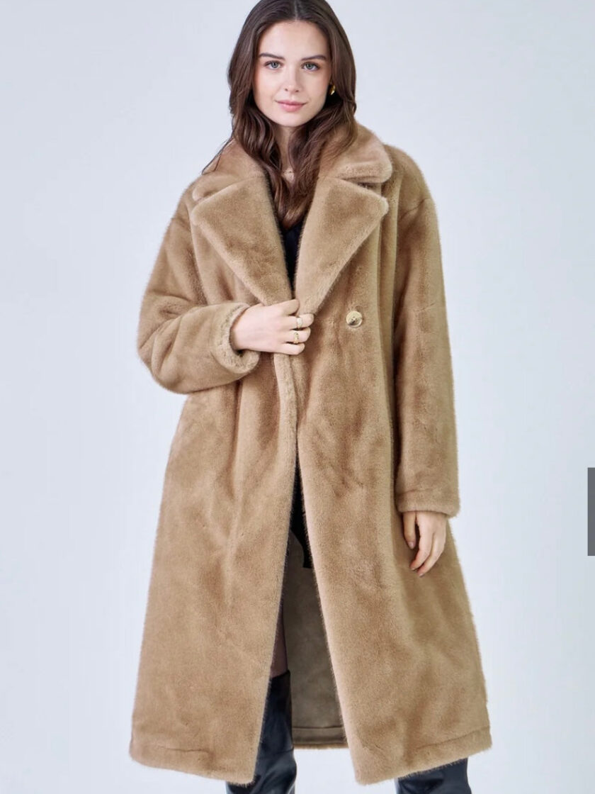 faux fur coat Harmony camel