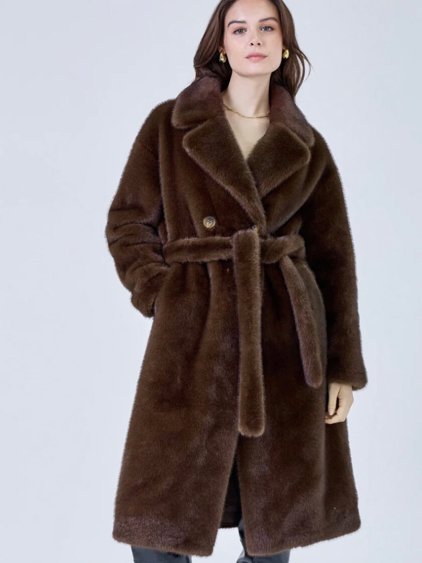 FAUX FUR COAT brown harmony