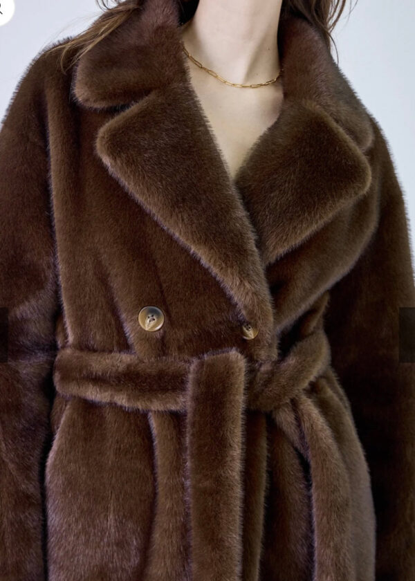 FAUX FUR COAT brown harmony - Afbeelding 3