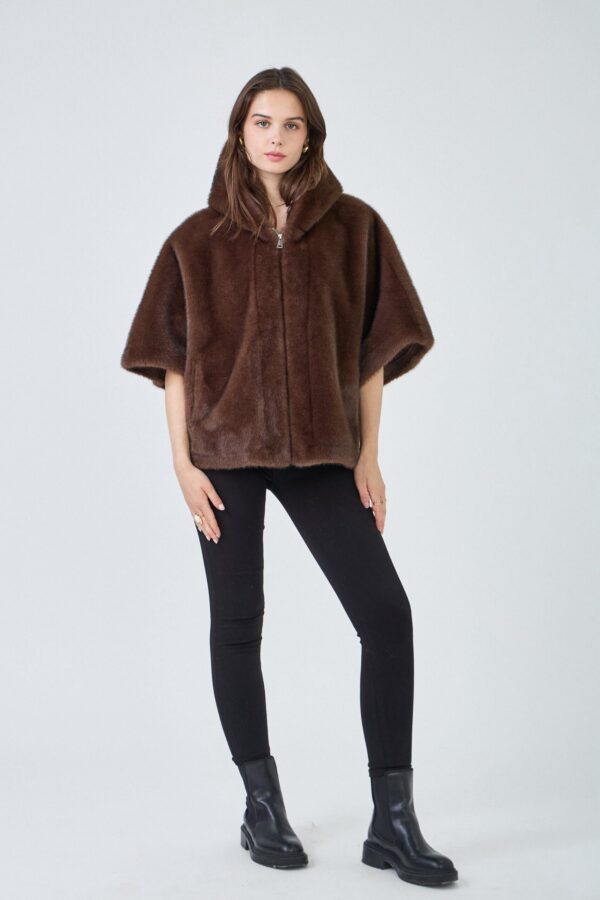 Faux Fur cape brown Alizee