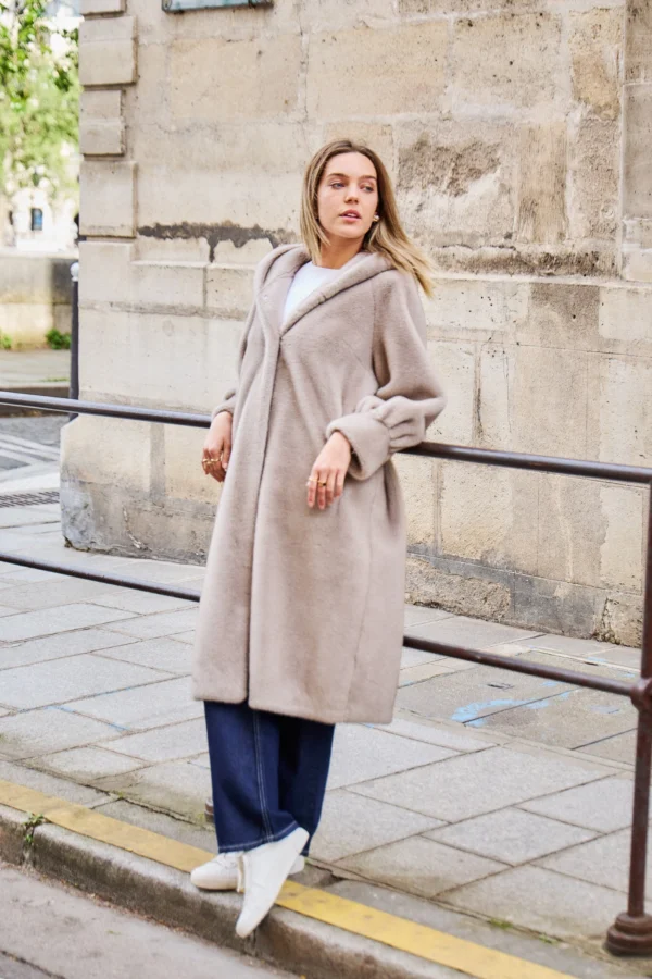 FAUX FUR COAT Isabella grey - Afbeelding 2
