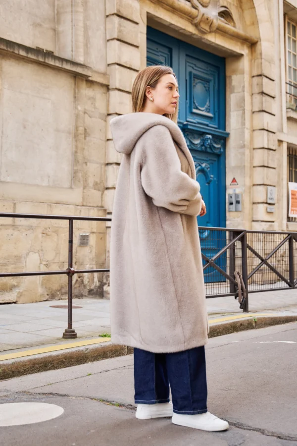 FAUX FUR COAT Isabella grey - Afbeelding 4