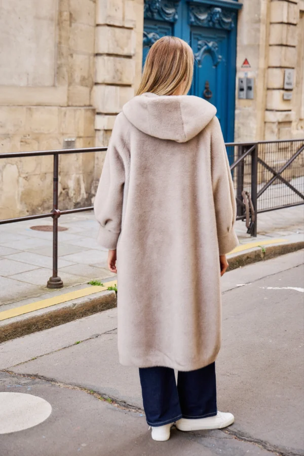 FAUX FUR COAT Isabella grey - Afbeelding 5