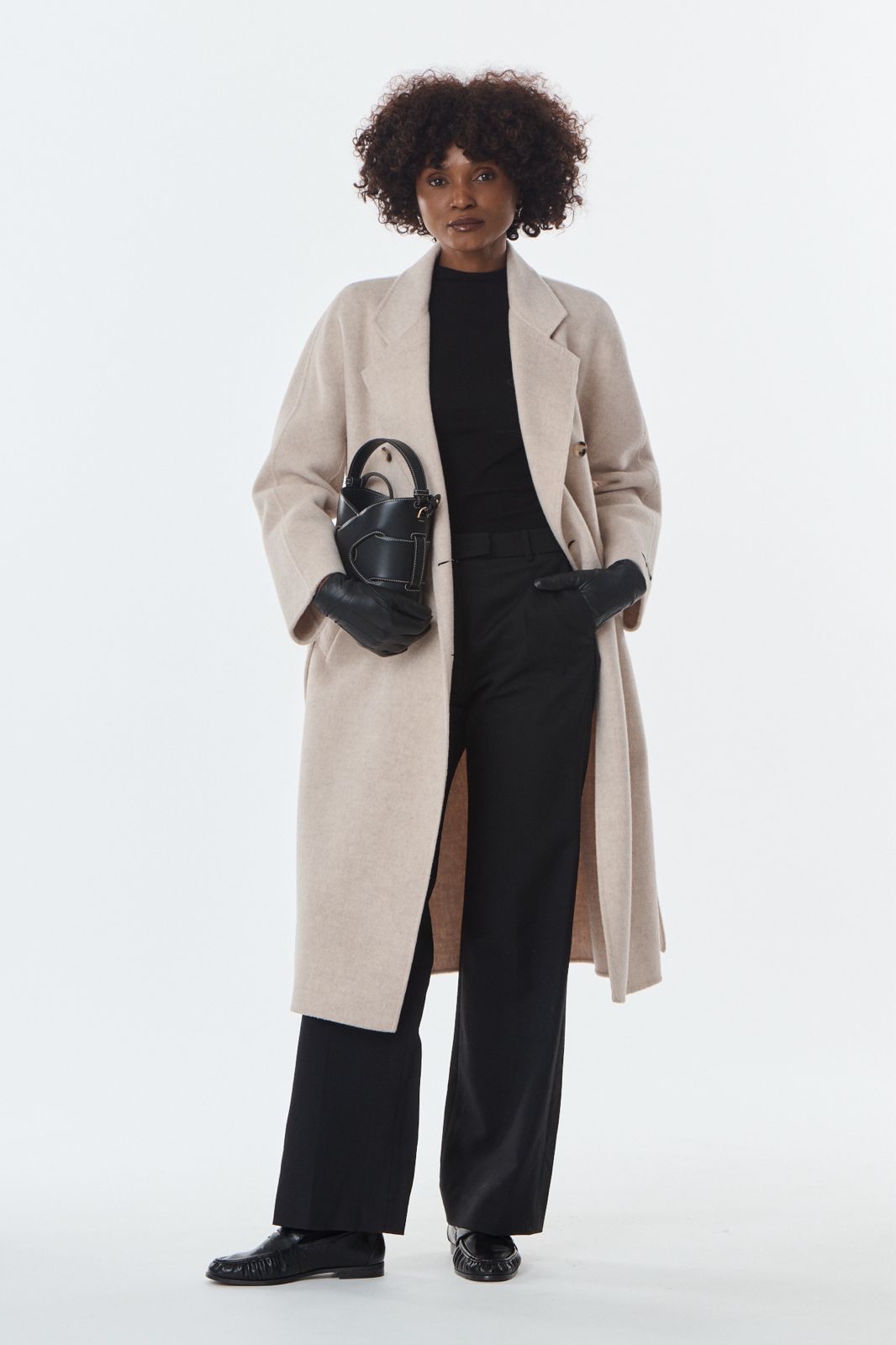 Jas Olive beige wool cashmere - Afbeelding 3